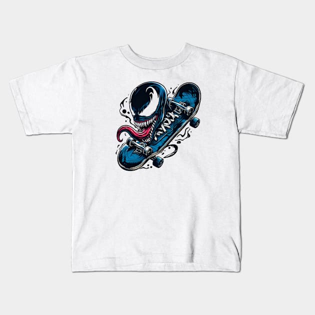 Unleash the Edge: Captivating Anti-Hero Skateboard Art Prints for a Modern and Rebellious Ride! Kids T-Shirt by insaneLEDP